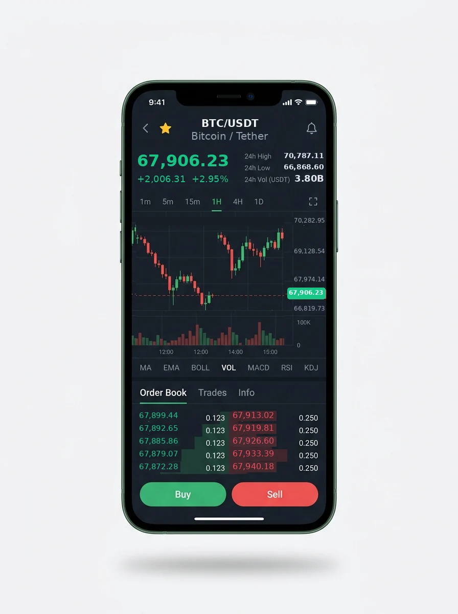 The same portfolio view on a phone screen The same portfolio view on a phone screen